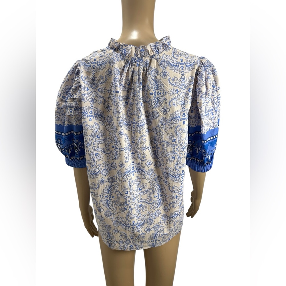 PINCH AVARA Floral Contrast Floral Puff Sleeve Women's Top size XL - Picture 5 of 5
